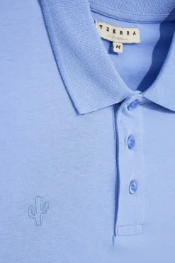 Polo azzurra maniche corte colletto bottoni Pittarello tierra PT-M-T-9080