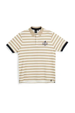 Polo beige e bianca a righe 100% cotone U.s. grand polo US61505M