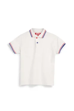 Polo bianca con colletto a contrasto Pitt kids Pt-b-pl-9053