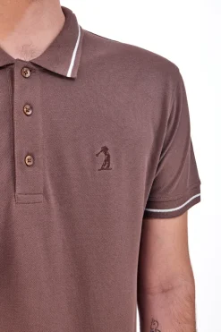 Polo Mezza Manica Marrone US Golf Club 1349