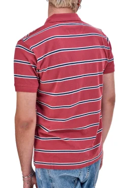 Polo Mezza Manica Rossa a Righe US Golf Club 1351