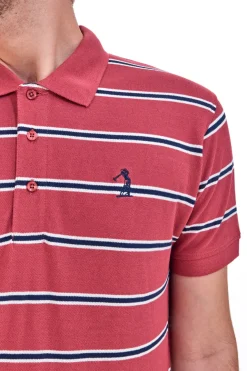 Polo Mezza Manica Rossa a Righe US Golf Club 1351