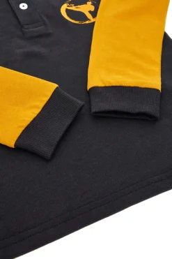 Polo nera con maniche gialle a contrasto Pitt Kids PT-PL-8011