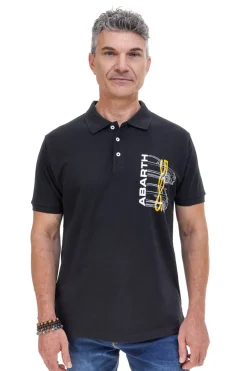 Polo nera con stampa grafica Abarth AH24SS153