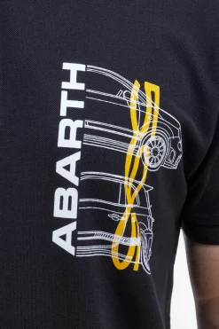 Polo nera con stampa grafica Abarth AH24SS153