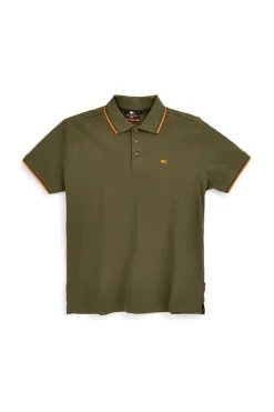 Polo verde a maniche corte con colletto a contrasto No limits MAPS016S26