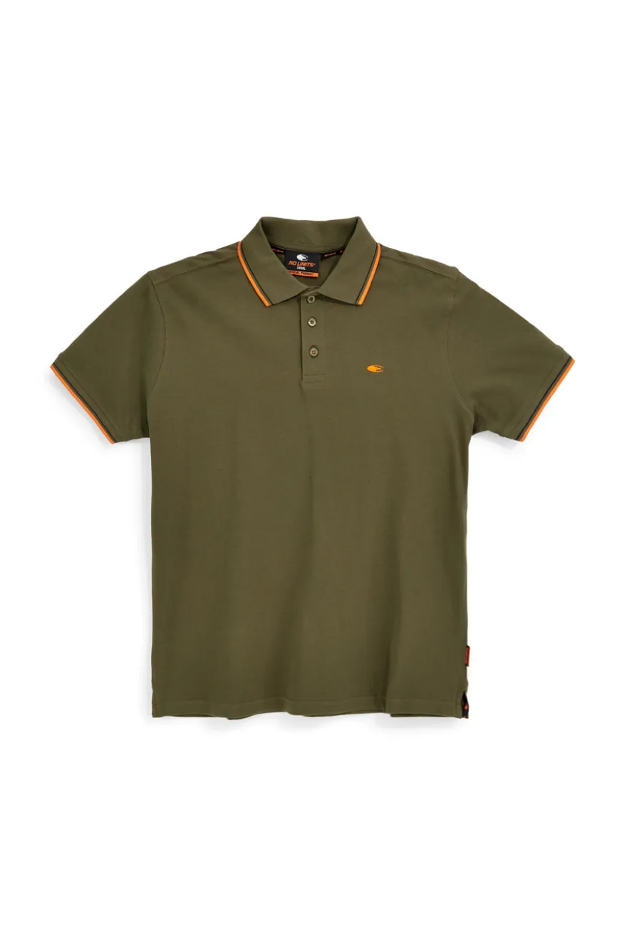 Polo verde a maniche corte con colletto a contrasto No limits MAPS016S26