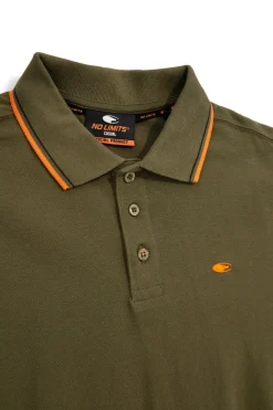 Polo verde a maniche corte con colletto a contrasto No limits MAPS016S26