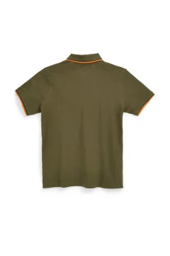 Polo verde a maniche corte con colletto a contrasto No limits MAPS016S26