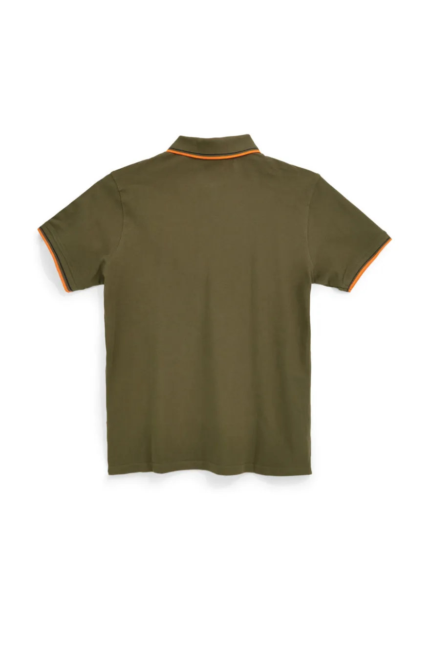Polo verde a maniche corte con colletto a contrasto No limits MAPS016S26