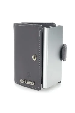 Porta Carte Grigio Con Schermatura Anti-Smagnetizzazione Card 20 Polo Club
