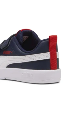 Puma Courtflex V3 V PS Blau und Weiß Turnschuhe