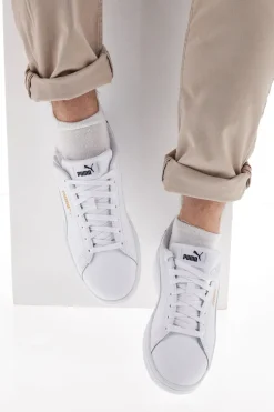 Puma Smash 3.0 L Weiße Turnschuhe mit Schnürsenkeln