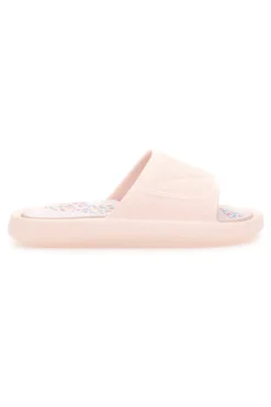 Rosa Gummi-Slipper mit breitem, verziertem Fußbett 2T2L 1055
