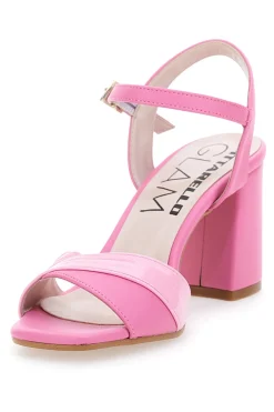 Rosa Sandalen mit Riemen und Absatz 8,5 Pittarello Glam 5548