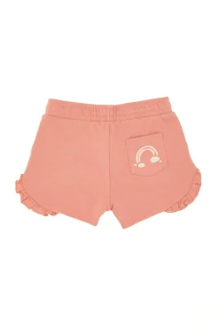 Rosa Shorts mit Rüschen und Aufdruck Pitt Kids PT-G-SP-05085
