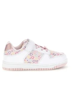 Rosa Turnschuhe mit mehrfarbigen Herzen Pitt Kinder K251309