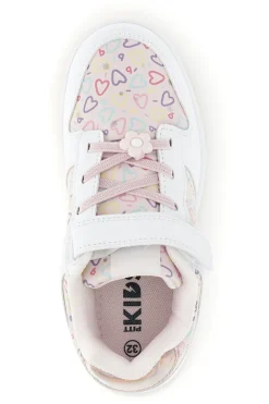 Rosa Turnschuhe mit mehrfarbigen Herzen Pitt Kinder K251309