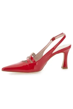 Rote spitze Slingback-Pumps mit Lackeffekt PITTARELLO GLAM 3591
