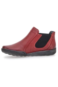 Rote Stiefeletten mit Reißverschluss und seitlichen Gummizügen Plocadi 21503pt