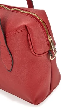 Rote Tasche mit zwei Tragegriffen und abnehmbarem Schultergurt, Basile BA1309SAF