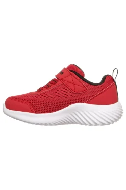 Rote Turnschuhe mit Riemen und elastischen Schnürsenkeln Skechers Bounder quantarun