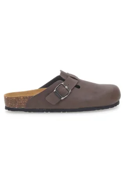 Sabot marrone con fibbia e sottopiede in pelle Biomodex 32950
