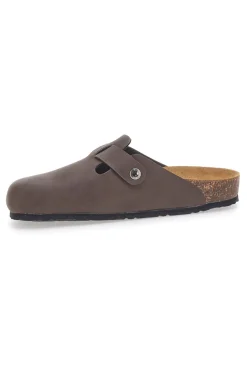 Sabot marrone con fibbia e sottopiede in pelle Biomodex 32950