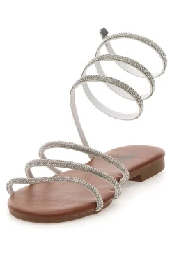 Sandali Alla Schiava Bianchi con Glitter THE FIRST CHIC PRE9300