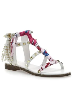 Sandali alla Schiava Bianchi con Borchie Me & Me 1532