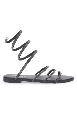 Sandali Alla Schiava Neri con Glitter THE FIRST CHIC PRE9300