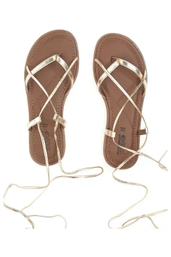 Sandali alla Schiava Platino con Infradito e Tomaia in Pelle PITTARELLO SUN A6700103