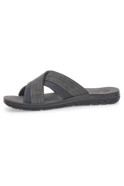 Sandali antracite con fasce incrociate e sottopiede comfort INBLU 03 VT
