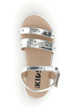Sandali argento con charm con brillantini Pitt kids 392624S