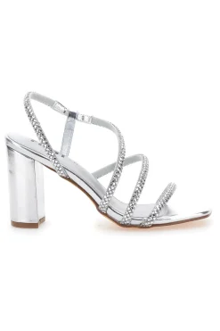 Sandali Argento Con Cinturino e Dettagli Brillanti The First 255