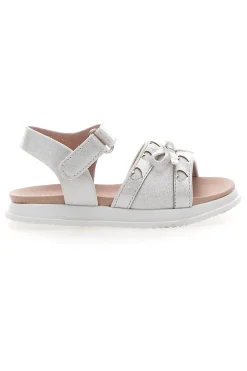 Sandali argento con cuori traforati PITT KIDS 39G2522S