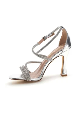 Sandali argento con strass First lady P692
