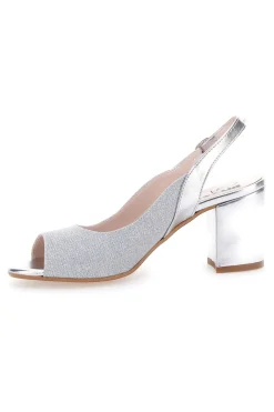 Sandali Argento Con Tacco e Cinturino Sling-back Pittarello Glam 916