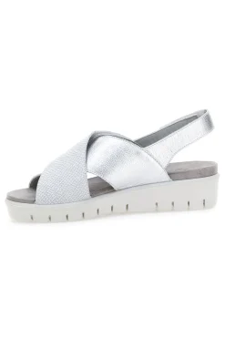 Sandali Argento In Pelle Made in Italy Imac 7582403035501