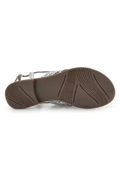Sandali argento in vera pelle infradito intrecciati Pittarello look IF6300