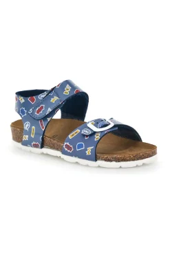 Sandali azzurri stampati con fibbia e cinturino Pitt kids 45289GHE