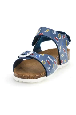 Sandali azzurri stampati con fibbia e cinturino Pitt kids 45289GHE