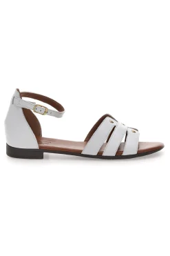 Sandali Bassi Bianchi con Borchiette Pittarello Look 225485