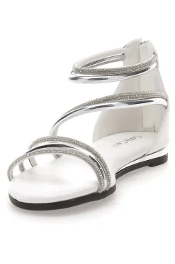 Sandali bassi bianchi con strass Cafè Cost W4