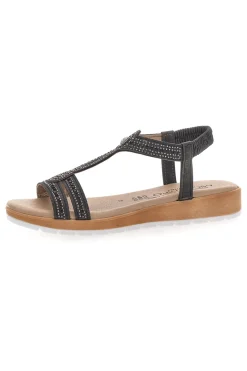 Sandali bassi neri con strass MIO TEMPO LR253420