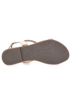 Sandali bassi rose gold con dettagli intrecciati Cafè Cost 95158