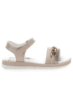 Sandali Beige con Catena Decorativa e Chiusura A Velcro GRAZIE GIRL 14320