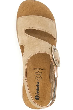 Sandali beige con cinturino comfort e zeppa leggera Inblu 21FT