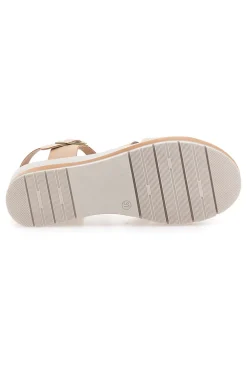 Sandali beige con cinturino e zeppa leggera Bio Up 405