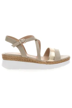 Sandali Beige Con Cinturino e Platform Mariella Burani 51301